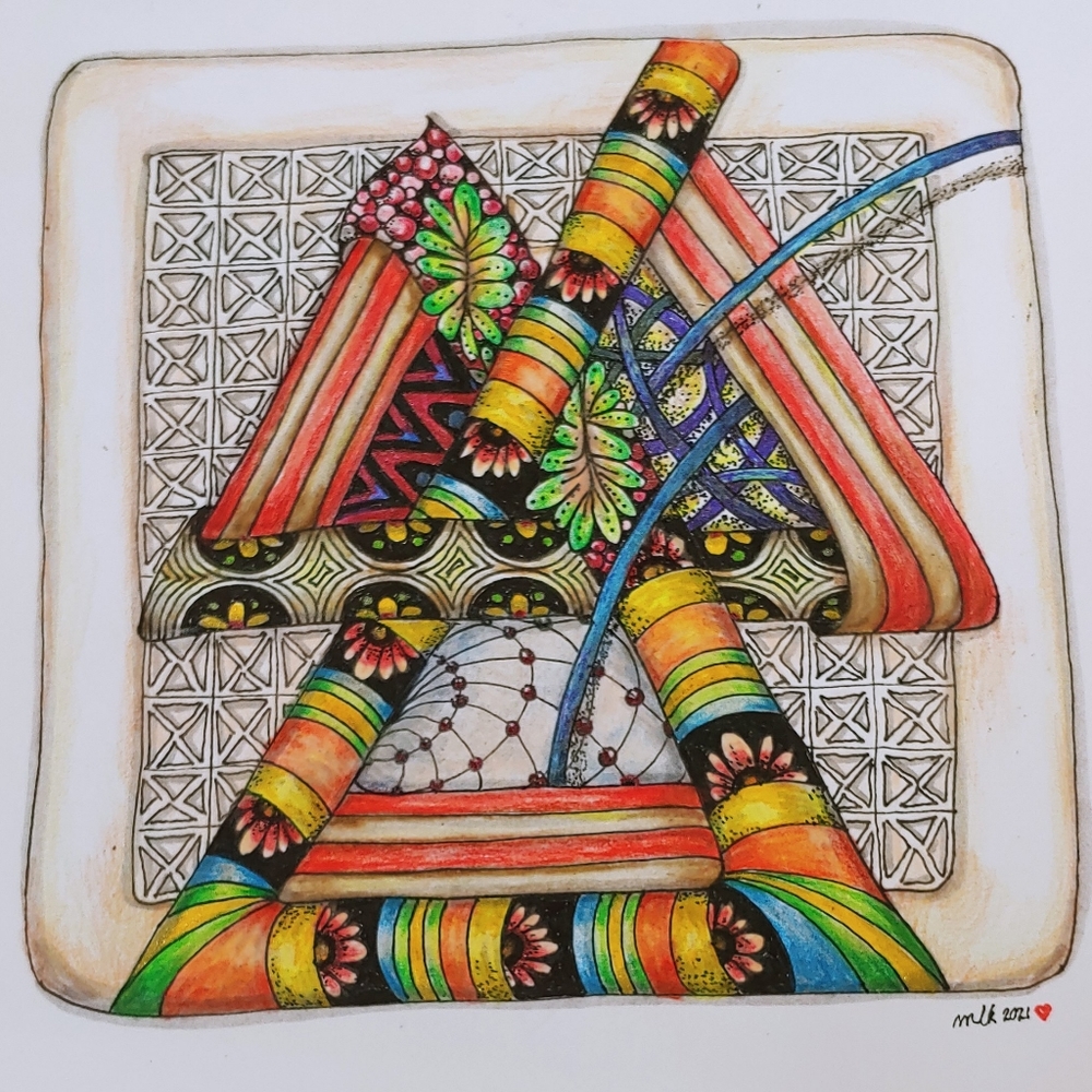 12" x 12"  Original Zentangle Art